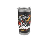 Amo cucinare Passione culinaria Design Bicchiere termico in acciaio inox doppia parete