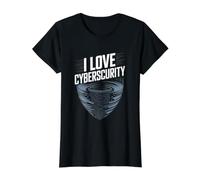 Amo Cybersecurity Tech Shield Maglietta con Stampa Grafica Economica, Donna, Nero, M