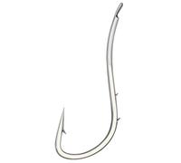 Amo da pesca a gambo lungo con doppio ardiglione, ami in mare punta inclinata, acciaio ad alto tenore di carbonio angolato for rocce marine(Silver,15#)