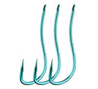 Amo da pesca aerodinamico, doppio ardiglione, punta affilata, ami a gambo lungo for un'esca sicura e una penetrazione istantanea(Blauw,12#)