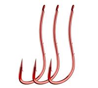 Amo da pesca aerodinamico, doppio ardiglione, punta affilata, ami a gambo lungo for un'esca sicura e una penetrazione istantanea(Rot,12#)