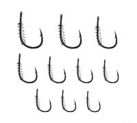 Amo da pesca al carboidrato con anello a molla, set da 25 pezzi nelle misure #3-#12, ami singoli a cerchio spinato, design a maschera girevole esplosione, in acciaio inossidabile, per pesca alla carpa