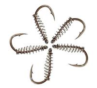 amo da pesca, Ami da pesca 10 pezzi Spinato Girevole Primavera Jig Gancio for carpa Cerchio singolo Accessori for amo Attrezzatura for la riva del lago(6)