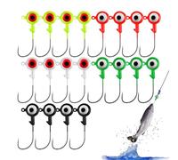 Amo da Pesca - Amo Jig Polivalente Per Pesca | 20X Occhi Realistici Attrezzatura Resistente e Versatile per Fiume Lago Persico Trota Acqua Salata Pesce Gatto Acqua