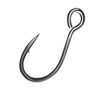 Amo da pesca con impugnatura a gola di sangue a occhiello grande, 50 pezzi, tubo ad anello piatto, amo singolo, attrezzo senza ardiglione in acciaio alto tenore carbonio(2# (50 hooks))