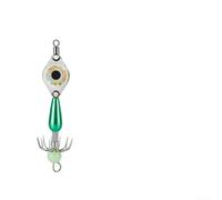 Amo da pesca per calamari con LED integrato e perline fosforescenti per visibilità in condizioni di scarsa luce e notte (verde)