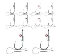 Amo Da Pesca Per Gamberi In Acqua Salata 10 Pezzi 2-In-1 Staccabile | Amo Per Esca Viva per Pescatori Uomo Papà Marito Acqua Salata Mare Lago Fiume Torrente Bacino Stagno
