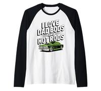 Amo Dad Bod e Hot Rods | Hot Rod Car Lover Muscle Car Maglia con Maniche Raglan