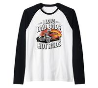 Amo Dad Bod e Hot Rods | Hot Rod Car Lover Muscle Car Maglia con Maniche Raglan