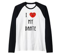 Amo Dante Nome Divertente Maglia con Maniche Raglan