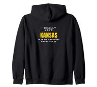 Amo Davvero Lo Stato dei Fan del Kansas Felpa con Cappuccio