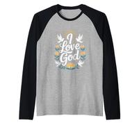 Amo Dio devozione Fedele Spirituale Maglia con Maniche Raglan