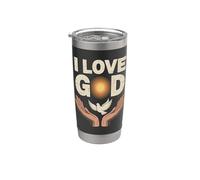 Amo Dio, devozione spirituale, design della fede Bicchiere termico in acciaio inox doppia parete