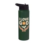 Amo Dio, devozione spirituale, design della fede Stainless Steel Insulated Water Bottle