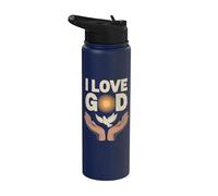 Amo Dio, devozione spirituale, design della fede Stainless Steel Insulated Water Bottle