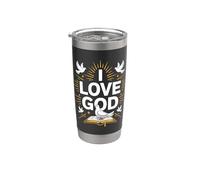 Amo Dio Espressione di fede cristiana Bicchiere termico in acciaio inox doppia parete