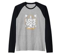 Amo Dio Espressione di fede cristiana Maglia con Maniche Raglan