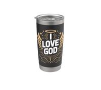 Amo Dio Heavenly Halo Wings Rays Bicchiere termico in acciaio inox doppia parete