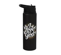 Amo Dio Religioso Devozione Spiritualità Stainless Steel Insulated Water Bottle