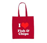 Amo Fish & Chips - Borsa In Tela - Cibo Da Asporto Con Patatine E Merluzzo