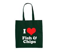 Amo Fish & Chips - Borsa In Tela - Cibo Da Asporto Con Patatine E Merluzzo