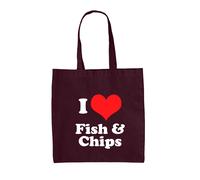 Amo Fish & Chips - Borsa In Tela - Cibo Da Asporto Con Patatine E Merluzzo