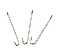 Amo for anguille con ardiglione fatto a mano, 50 pezzi di ami da pesca a gambo lungo in acciaio ad alto tenore carbonio for e tartarughe, attrezzatura fai te for rocce oceaniche(Large 50 pcs)