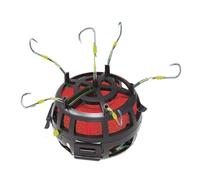 Amo - Gabbie per esche a molla con trappola per ami - Girevole a 360 gradi con 6 ami per Tilapia Siluro Avventure Campeggio Viaggi