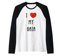Amo Gaia Nome Divertente Maglia con Maniche Raglan