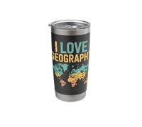 Amo Geography World Maps Explorer Bicchiere termico in acciaio inox doppia parete