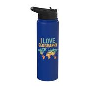 Amo Geography World Maps Explorer Stainless Steel Insulated Water Bottle