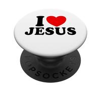 Amo Gesù Cristiano Fede Chiesa Bibbia I Cuore Gesù PopSockets PopGrip Adesivo