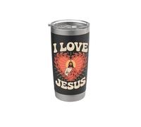 Amo Gesù Cuore, devozione cristiana Bicchiere termico in acciaio inox doppia parete