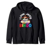 Amo Gesù E Bingo Fedele Divertimento Felpa con Cappuccio