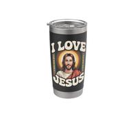 Amo Gesù Fede Cristiana Devozione Bicchiere termico in acciaio inox doppia parete