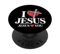 Amo Gesù Fede cristiana Gesù ti ama Design PopSockets PopGrip Adesivo