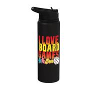 Amo giochi da tavolo I gioco da tavolo Nerd gioco di ruolo Stainless Steel Insulated Water Bottle