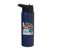 Amo gli animali, compassionevole sostenitore delle creature Stainless Steel Insulated Water Bottle