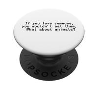 Amo gli animali e non li mangio! vegani team vegan LOVE PopSockets PopGrip Adesivo