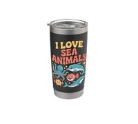 Amo gli animali marini Simpatiche creature oceaniche Bicchiere termico in acciaio inox doppia parete
