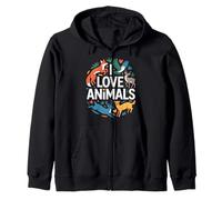 Amo Gli Animali Selvatici Appassionato Felpa con Cappuccio