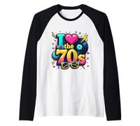 Amo Gli Anni '70, Vinile a Cassette, Vintage, Nostalgia, Anni '70 Maglia con Maniche Raglan