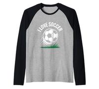 Amo gli appassionati di calcio, passione, spirito di squadra Maglia con Maniche Raglan