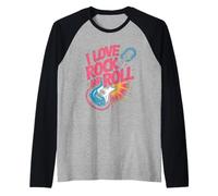 Amo Gli Appassionati di Chitarra Rock And Roll Maglia con Maniche Raglan