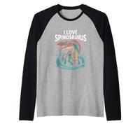 Amo Gli Appassionati di Dinosauri Spinosaurus Maglia con Maniche Raglan