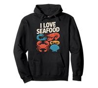 Amo Gli Appassionati di Frutti di Mare Vita Marina Felpa con Cappuccio
