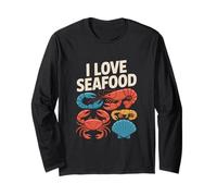 Amo Gli Appassionati di Frutti di Mare Vita Marina Maglia a Manica