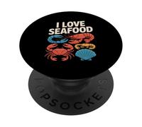 Amo gli appassionati di frutti di mare Vita marina PopSockets PopGrip Adesivo