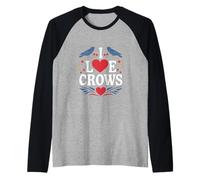 Amo gli appassionati di uccelli a cuore di corvo Maglia con Maniche Raglan