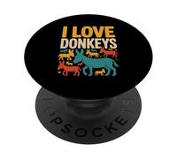 Amo gli asini, delizia per gli amanti degli animali PopSockets PopGrip Adesivo